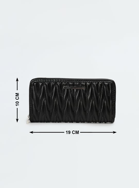 Women Quilted Zip Around Wallet