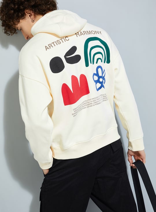 URB_N Men Oversized Back Printed Hoodie