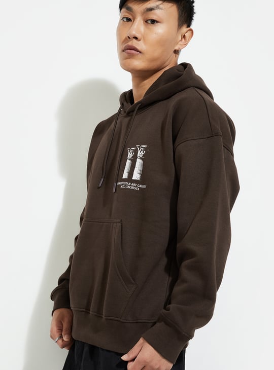 URB_N Men Oversized Back Printed Hooded Sweatshirt | Printed