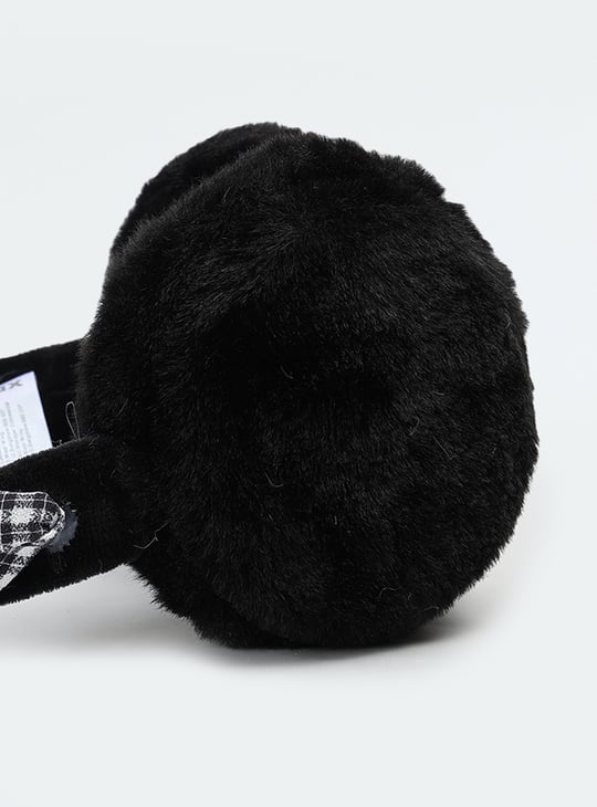 Women Checked Bow-Detailed Earmuffs