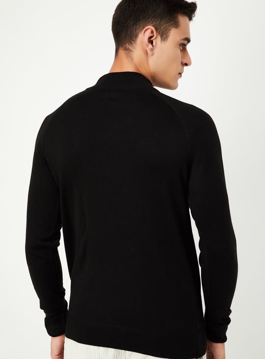 Men Solid High Neck Sweater