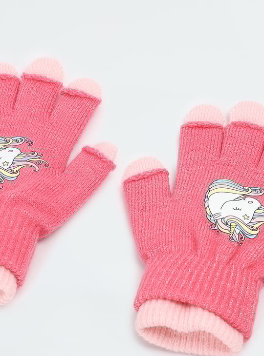 Kids Unicorn Printed Gloves