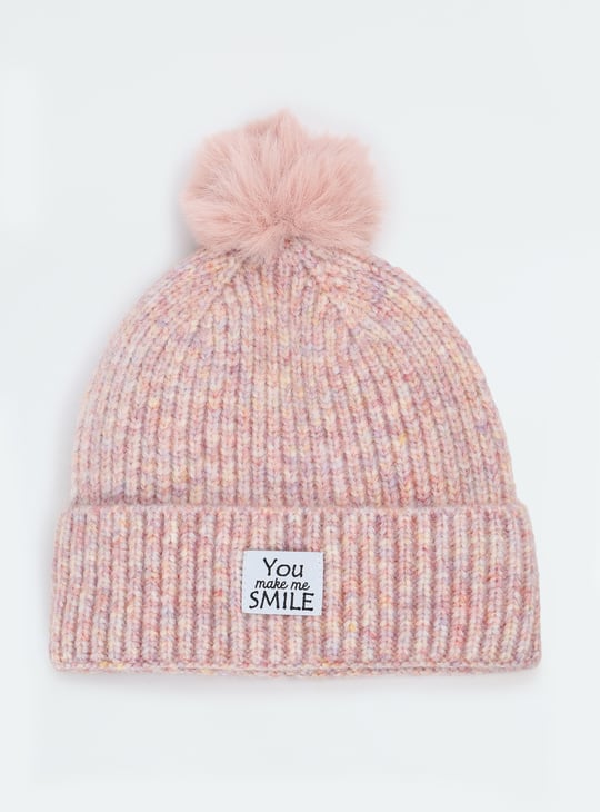 Women Knitted Beanie with Pom Pom