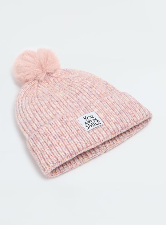 Women Knitted Beanie with Pom Pom