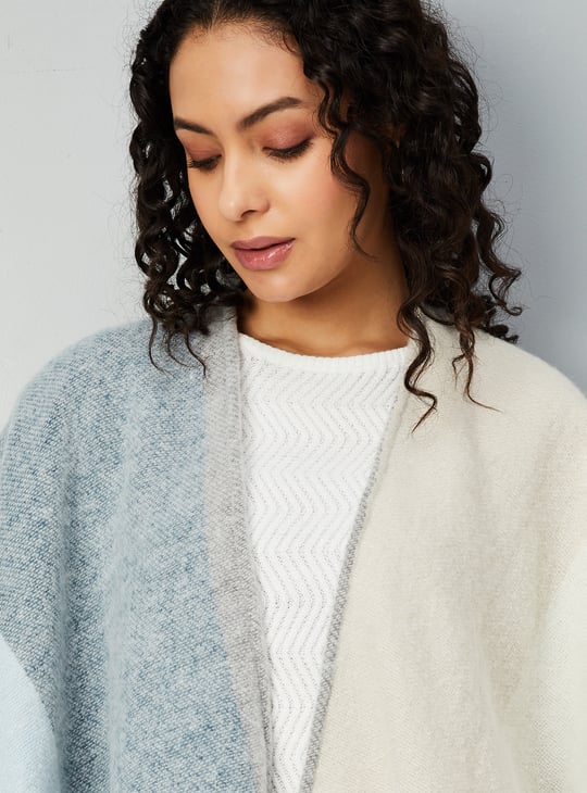 Women Coloublocked Poncho