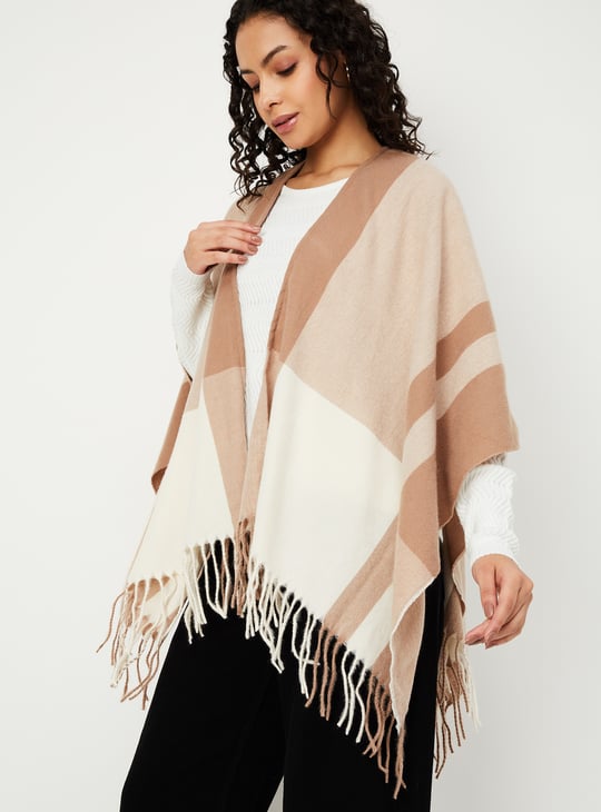 Women Checked Poncho