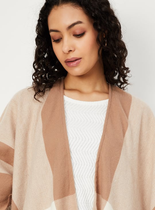 Women Checked Poncho