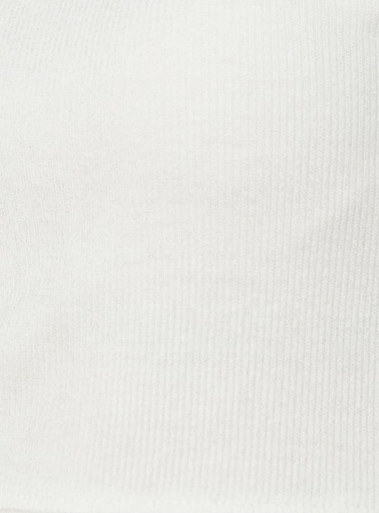 Women Ribbed High Neck Crop Top