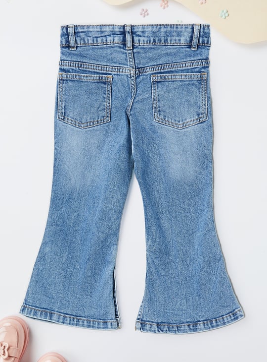 Girls Washed Flared Jeans