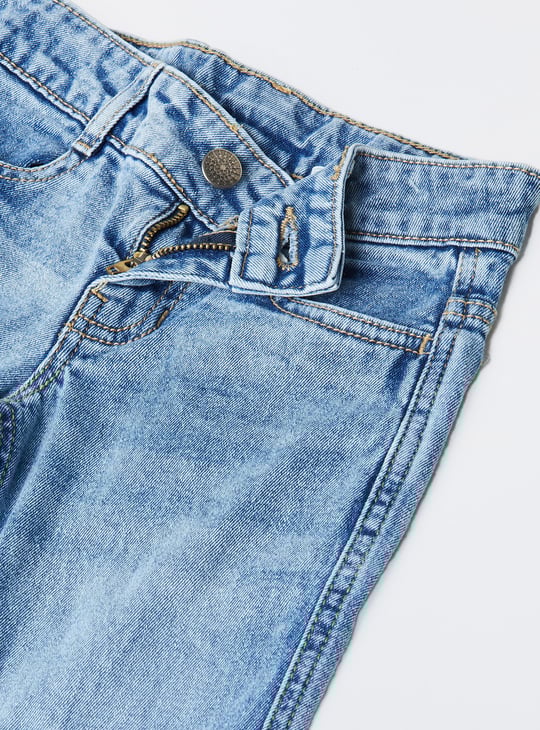 Girls Washed Flared Jeans