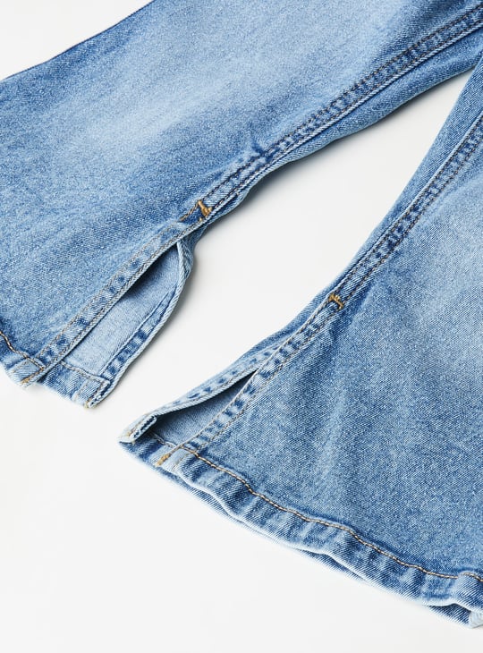 Girls Washed Flared Jeans