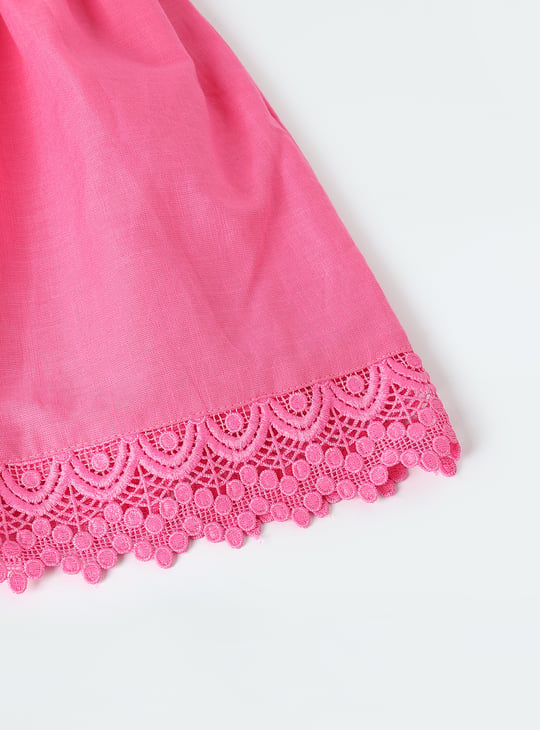 Girls Solid Fit & Flare Dress