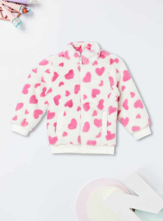 Girls Printed Fleece Jacket