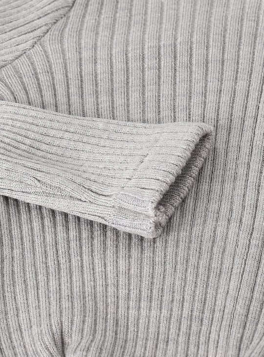 Girls Ribbed Sweater with Twisted Hem