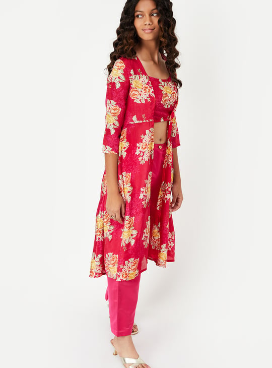 Girls Floral Printed Co-Ords Set