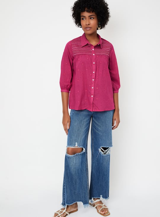 Women Woven Design Tunic