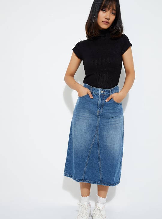 ALAYA F x URB_N Women Ribbed Turtle Neck T-shirt