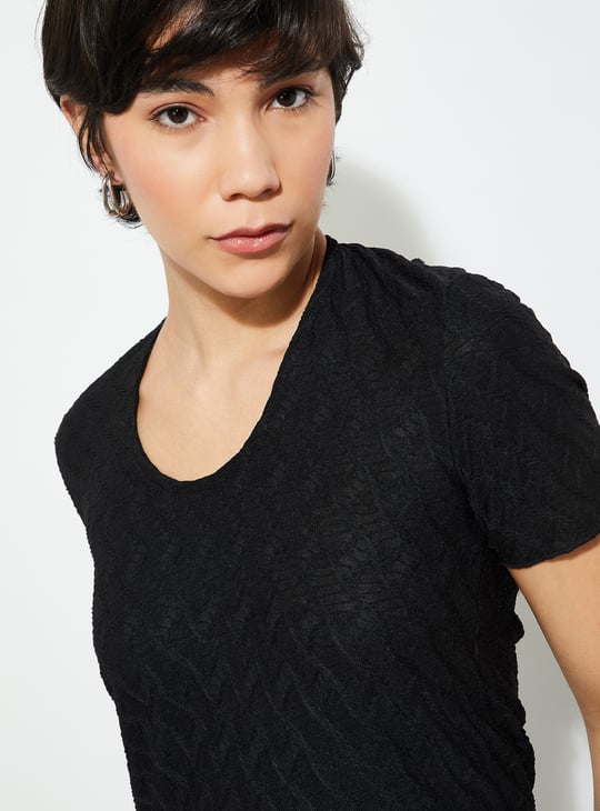 ALAYA F x URB_N Women Textured Bodycon Dress