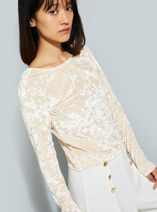 ALAYA F x URB_N Textured Velour Top