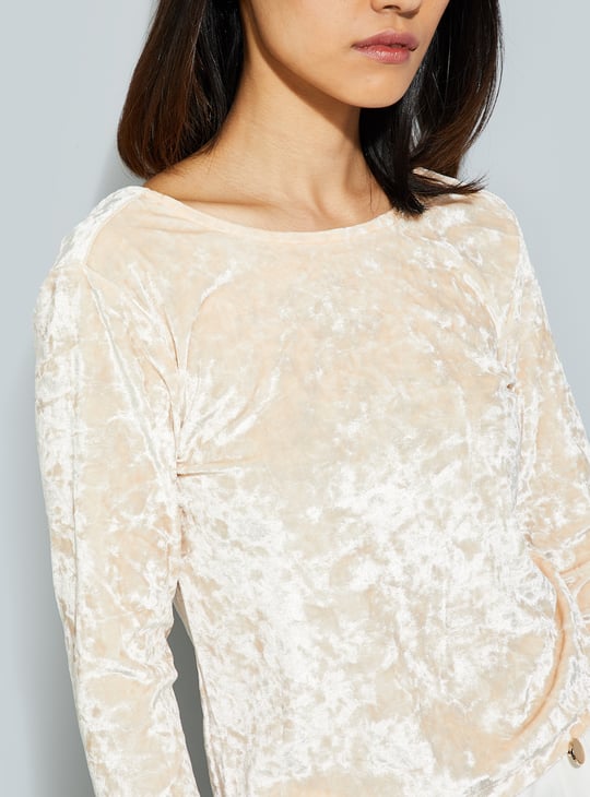 ALAYA F x URB_N Textured Velour Top