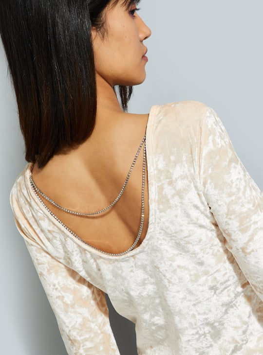 ALAYA F x URB_N Textured Velour Top