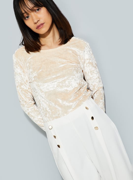 ALAYA F x URB_N Textured Velour Top