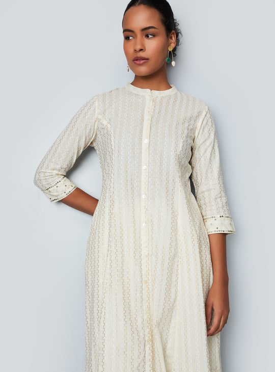 Women Foil Printed Kalidar Kurta