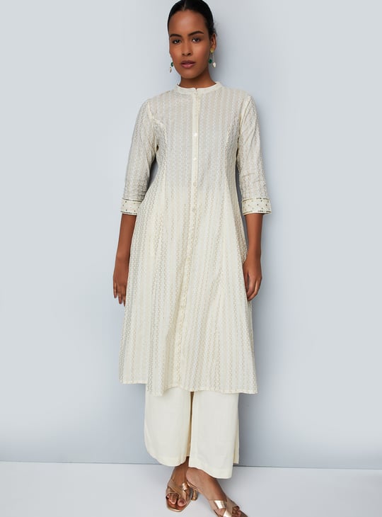 Women Foil Printed Kalidar Kurta