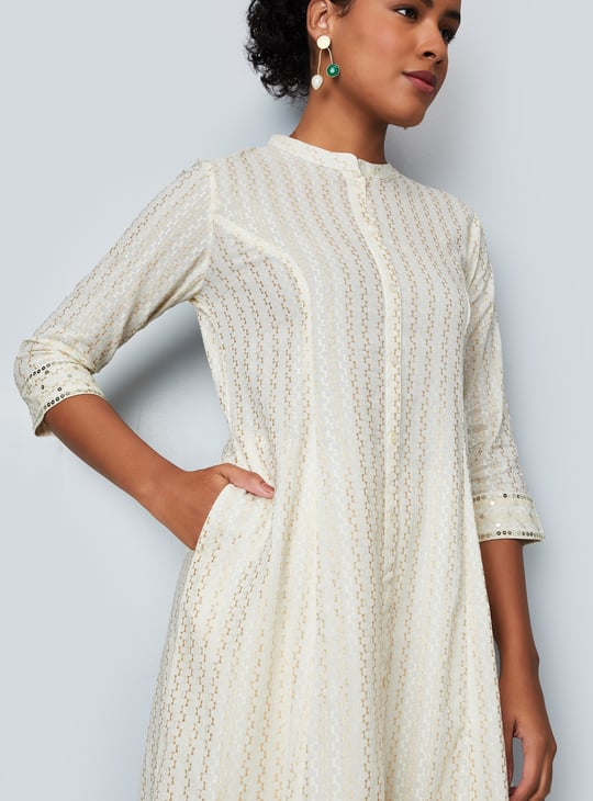 Women Foil Printed Kalidar Kurta