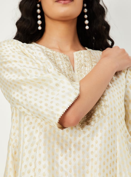 Women Woven Design Dhoti Kurta Set