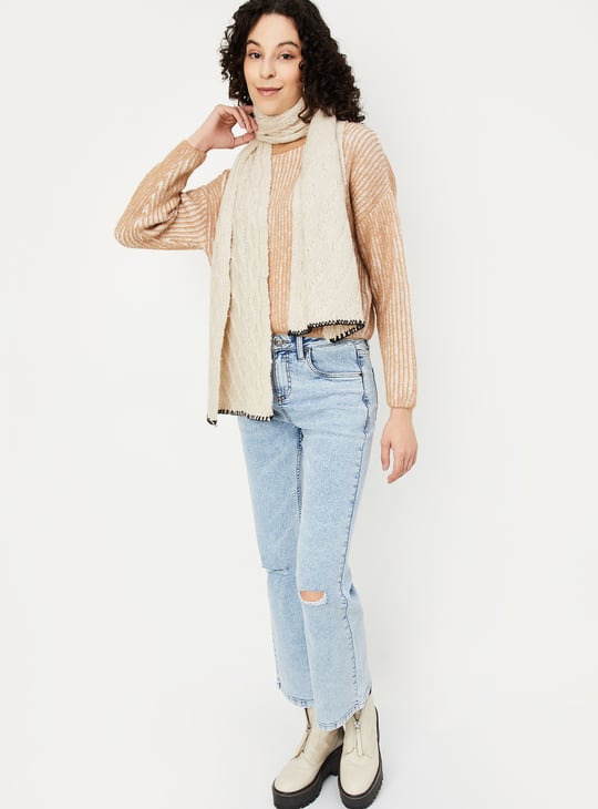 Women Cable Knit Muffler