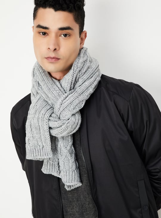 Men Cable Knit Muffler