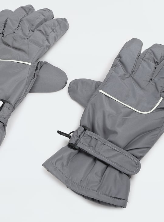 Women Solid Puffer Gloves