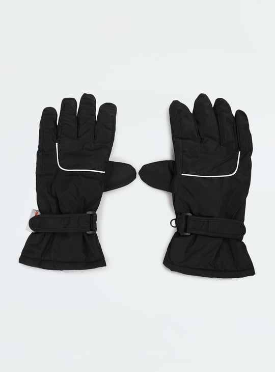 Men Solid Puffer Gloves