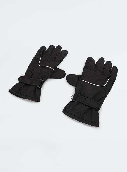 Men Solid Puffer Gloves