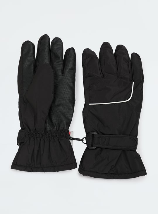 Men Solid Puffer Gloves