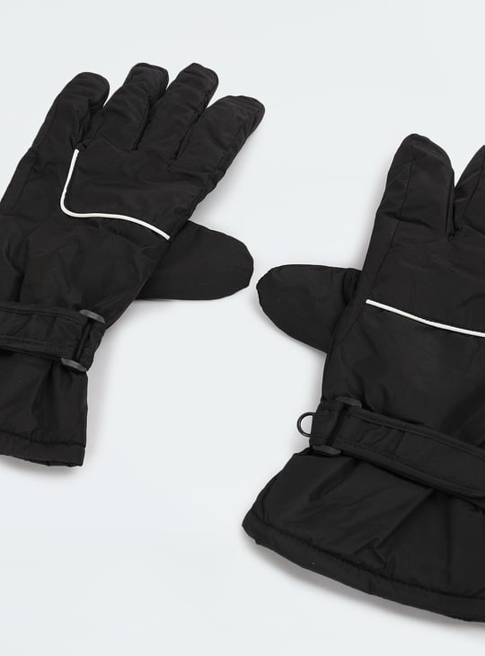 Men Solid Puffer Gloves