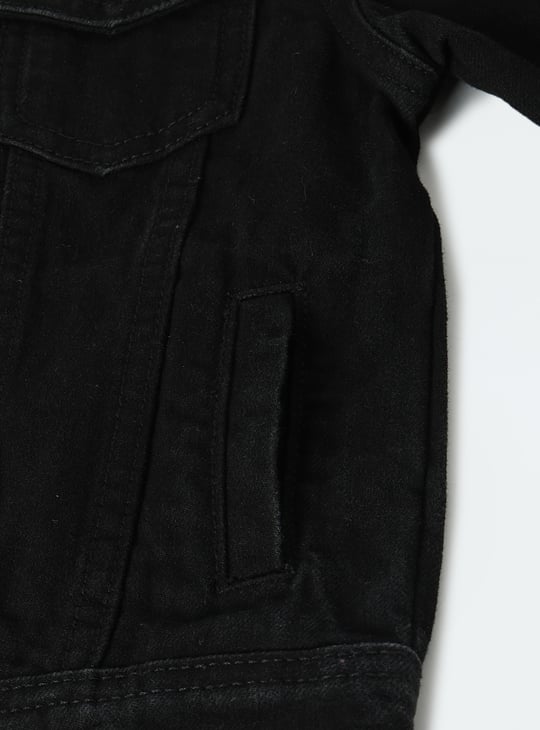 Boys Solid Denim Jacket