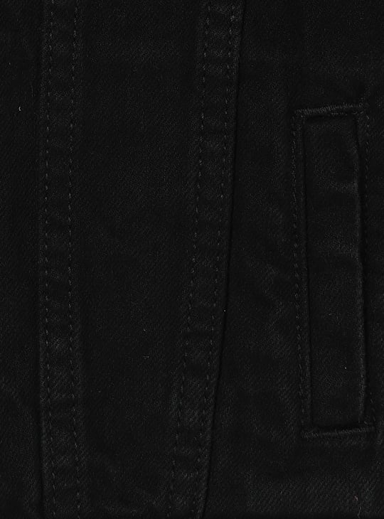 Boys Solid Denim Jacket