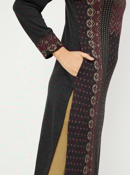 Women Jacquard Winter Kurta