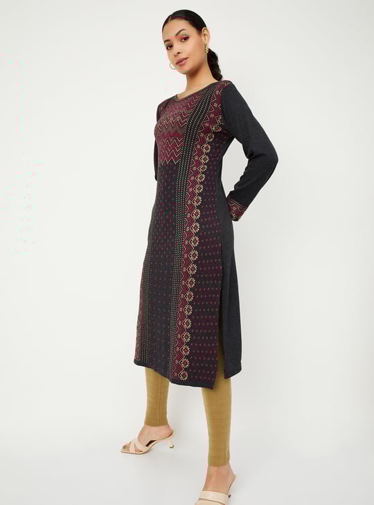 Women Jacquard Winter Kurta