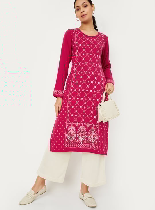 Women Jacquard Winter Kurta