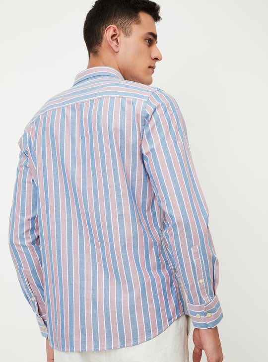 Men Slim Fit Striped Smart Casual Shirt