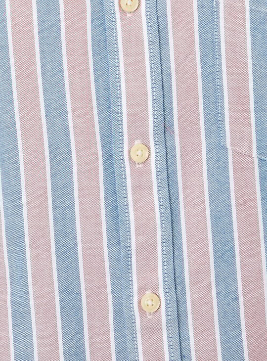 Men Slim Fit Striped Smart Casual Shirt