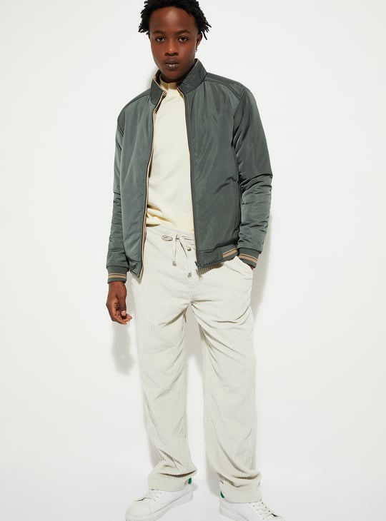 URB_N Men Reversible Mock Collar Jacket | Green | Reversible Jackets