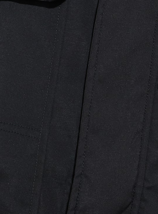 URB_N Men Solid Hooded Utility Jacket