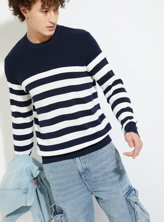 URB_N Men Striped Sweater