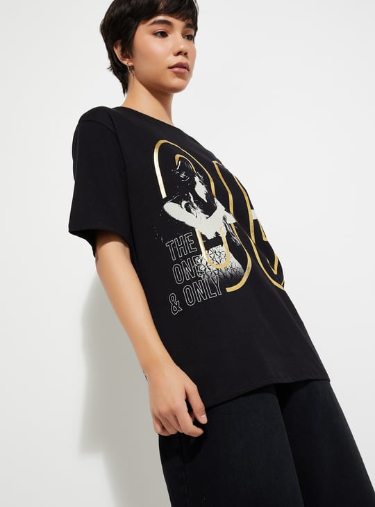 URB_N Women Oversized Graphic Printed T-shirt