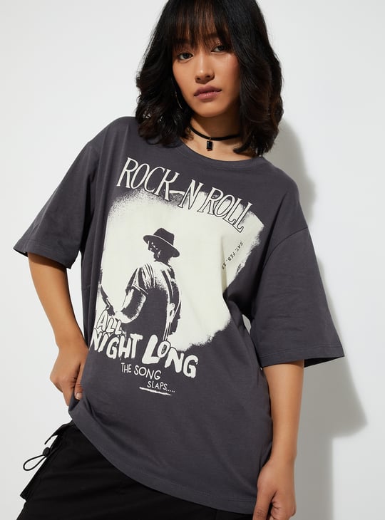 URB_N Women Relaxed Fit Graphic Printed T-shirt