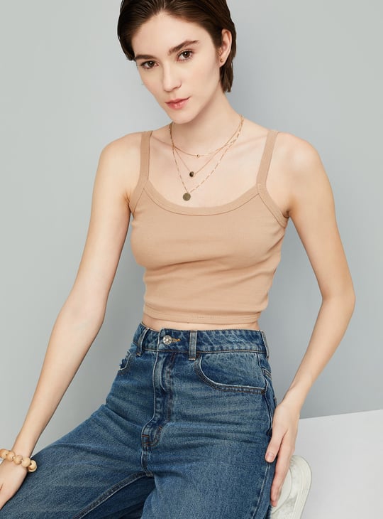 Women Ribbed Cropped Top
